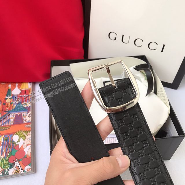 Gucci皮帶 古馳GG原廠經典版紋 Gucci牛皮腰帶 男女同款  xfp2149